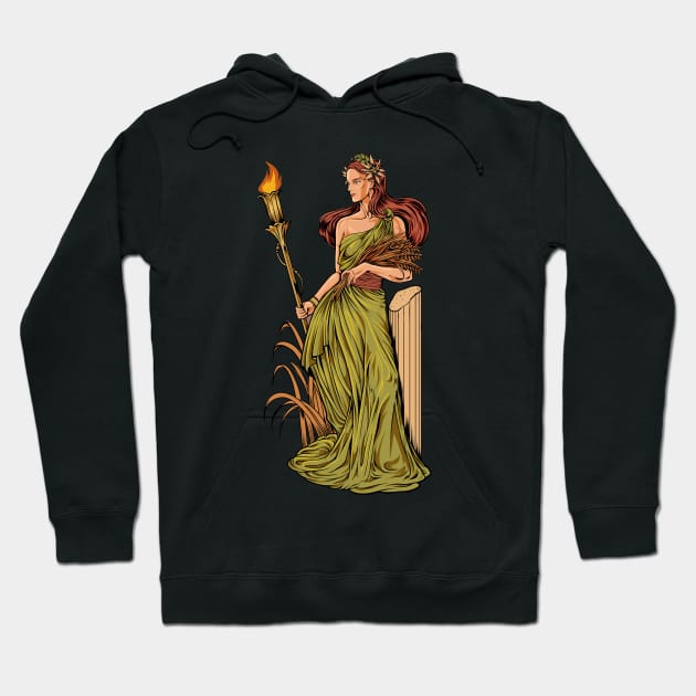 Goddess of Greek mythology - Ceres Demeter Hoodie by Modern Medieval Design